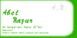 abel mazur business card